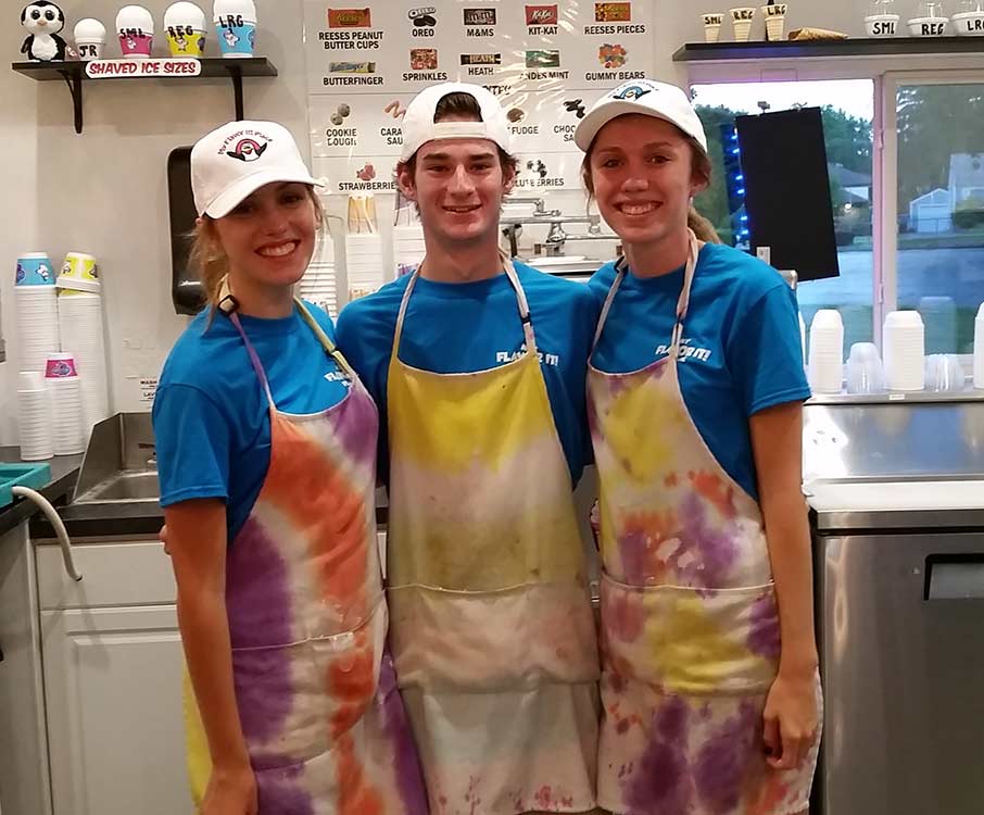 Three of our great staff at our shop