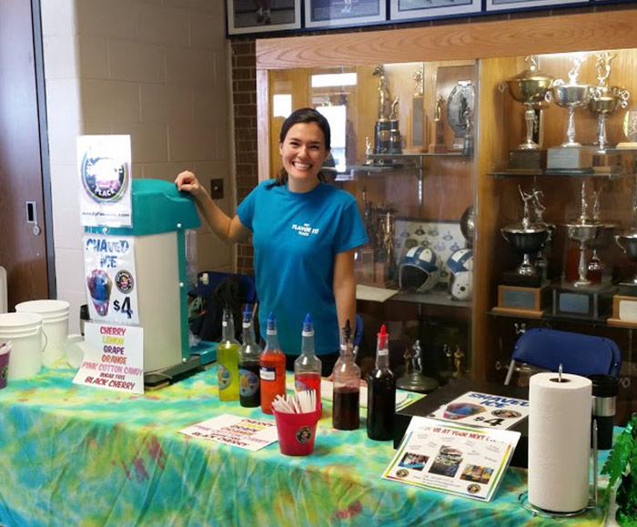 My Flavor It! Place providing shaved ice and ice cream at a school fundraiser