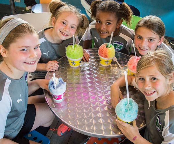 kids enjoying shaved ice