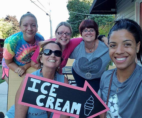 a dog with an ice cream cone