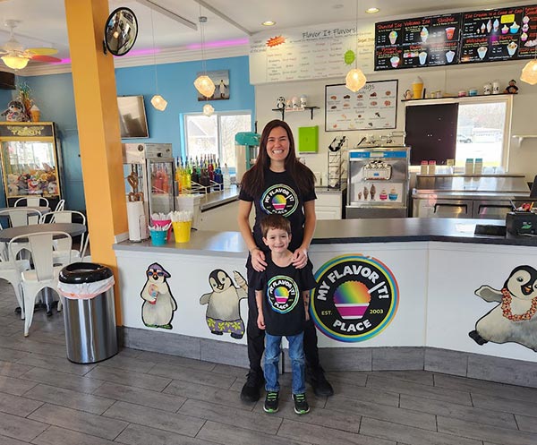 Cally with a boy inside one of our locations