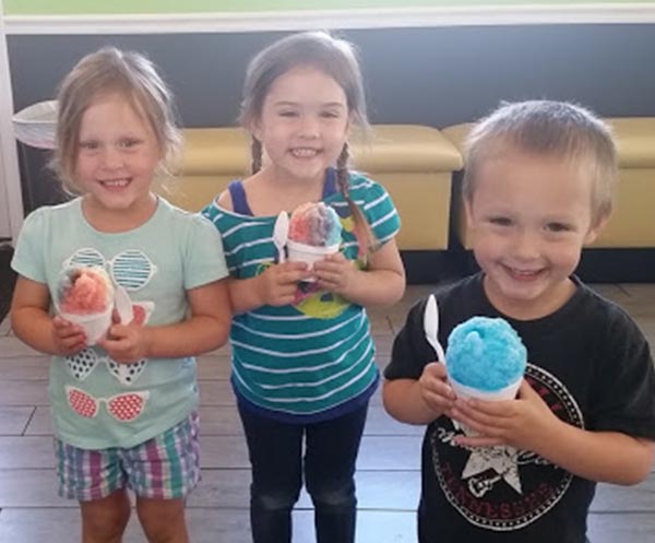 kids with shaved ice